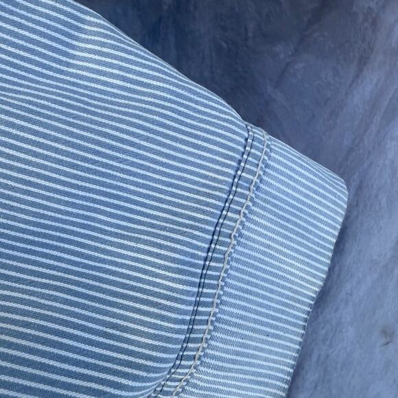 Vintage 70's Oshkosh B'Gosh Hickory Striped Railroad Denim Overalls Bibs Sz XL - Picture 4 of 13